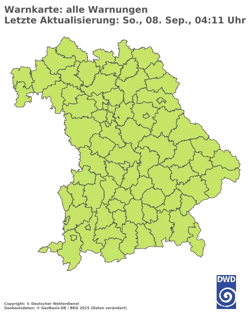 Aktuelle Wetterwarnungen für  Bamberg