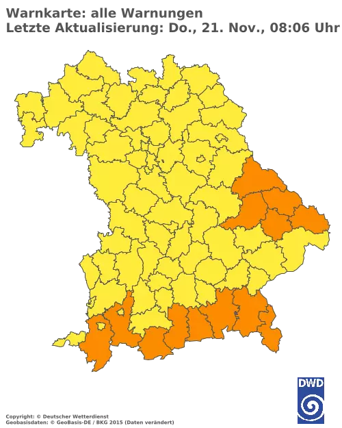 Aktuelle Wetterwarnungen für  Bamberg