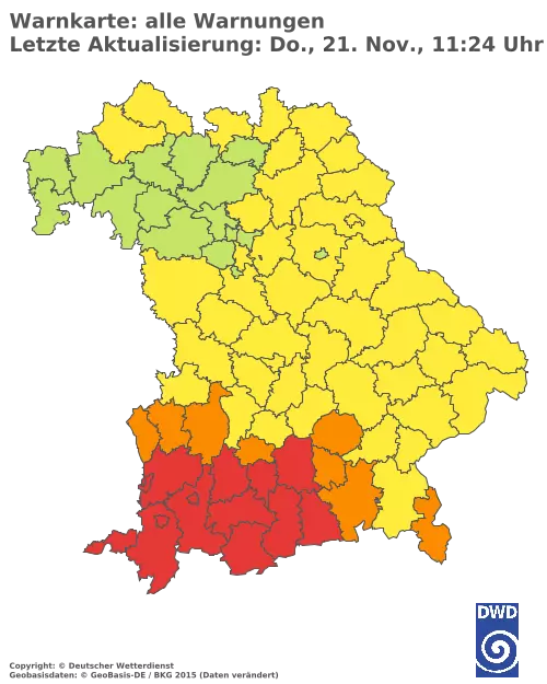 Aktuelle Wetterwarnungen für  Bamberg