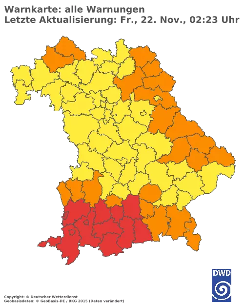 Aktuelle Wetterwarnungen für  Bamberg