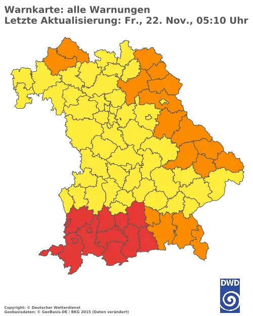 Aktuelle Wetterwarnungen für  Bamberg