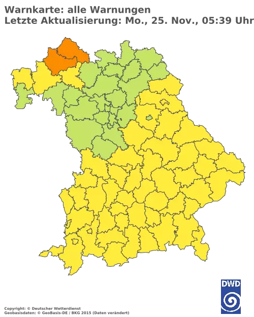 Aktuelle Wetterwarnungen für  Bamberg